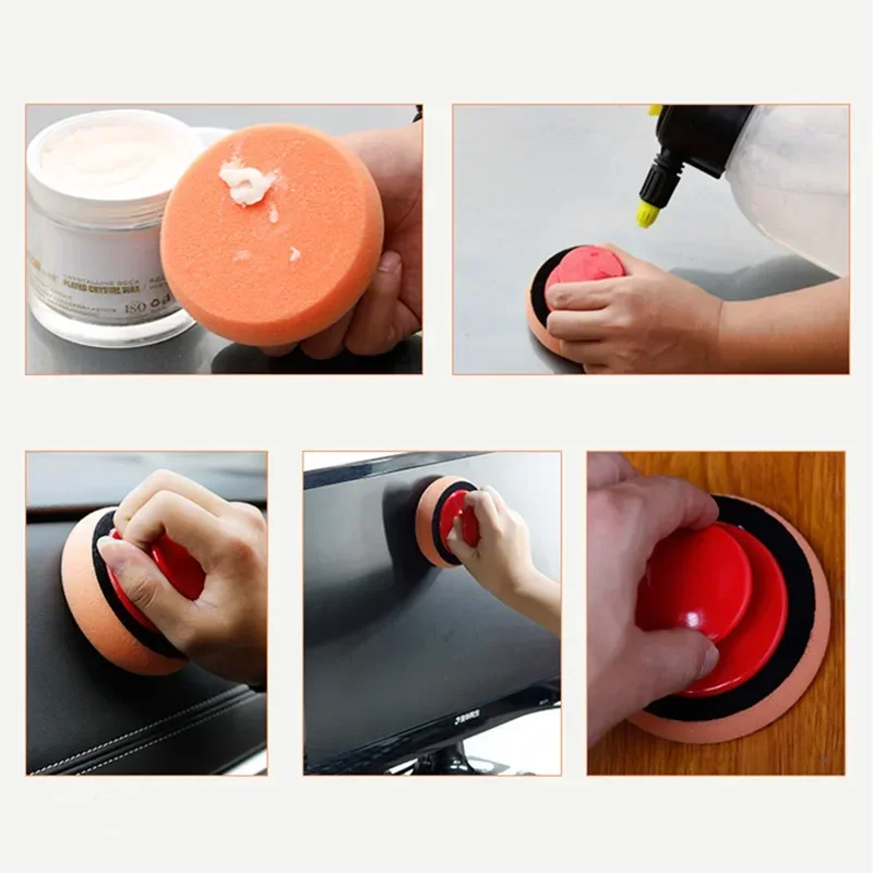 

6Pcs/Set Car Wash Wax Polish Pad Polishing Pad Sponge Car Cleaning Cloth Microfiber Applicator For Auto Polisher Waxing Sponge