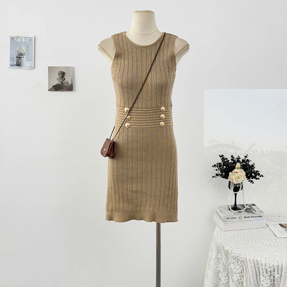 شير شريط متماسكة السترة اللباس أسلوب بسيط بلا أكمام اللباس سليم صالح مثير فساتين الربيع الملابس النسائية فستان لباس غير رسمي