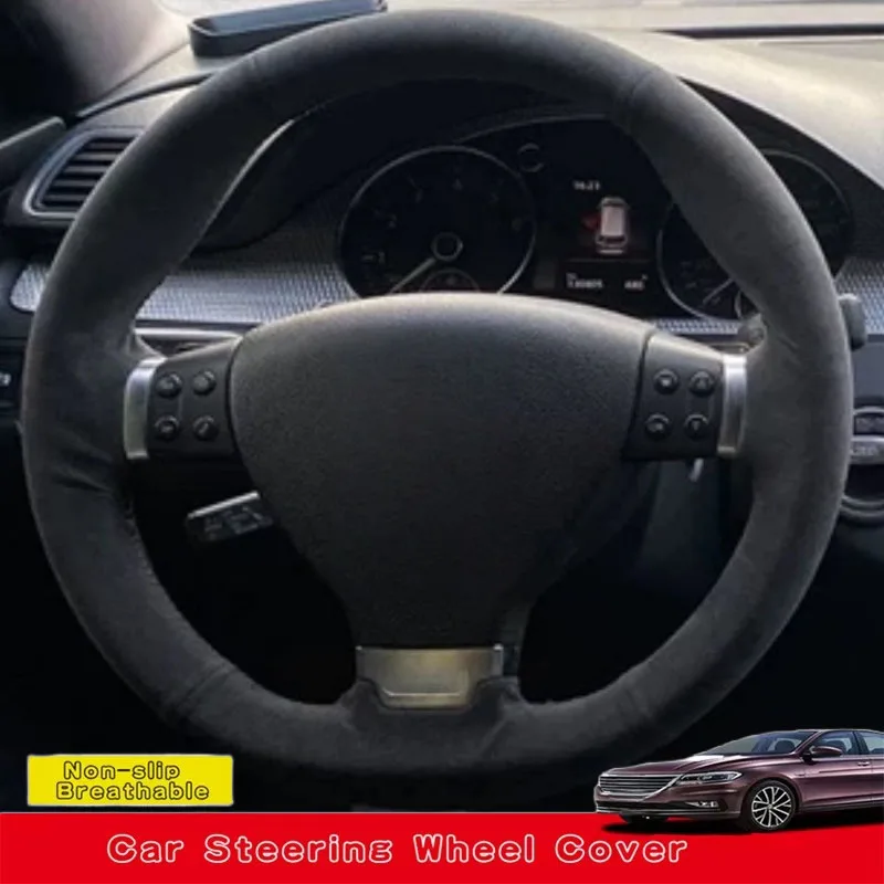 

Custom Hand Sewing Anti-slip Suede Leather Car Steering Wheel Cover For Volkswagen Golf 5 Mk5 GTI Golf 5 R32 Passat R GT 2005