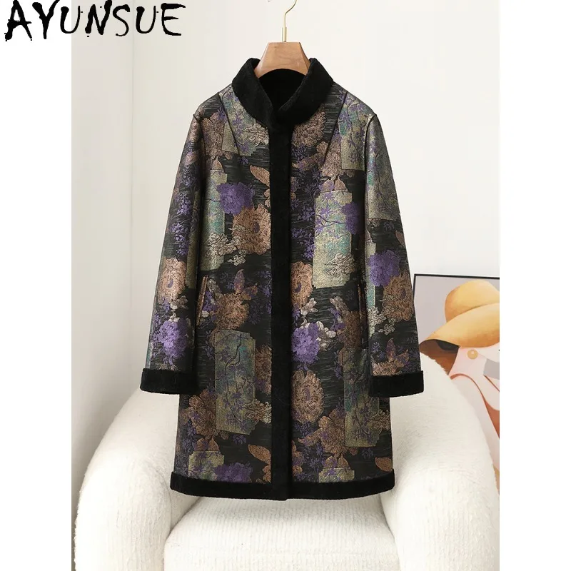 

AYUNSUE Fur Coat Woman Mid Length Clothes New Arrival Woman Winter Coats Elegant Clothing for Woman High Quality Шуба Женская