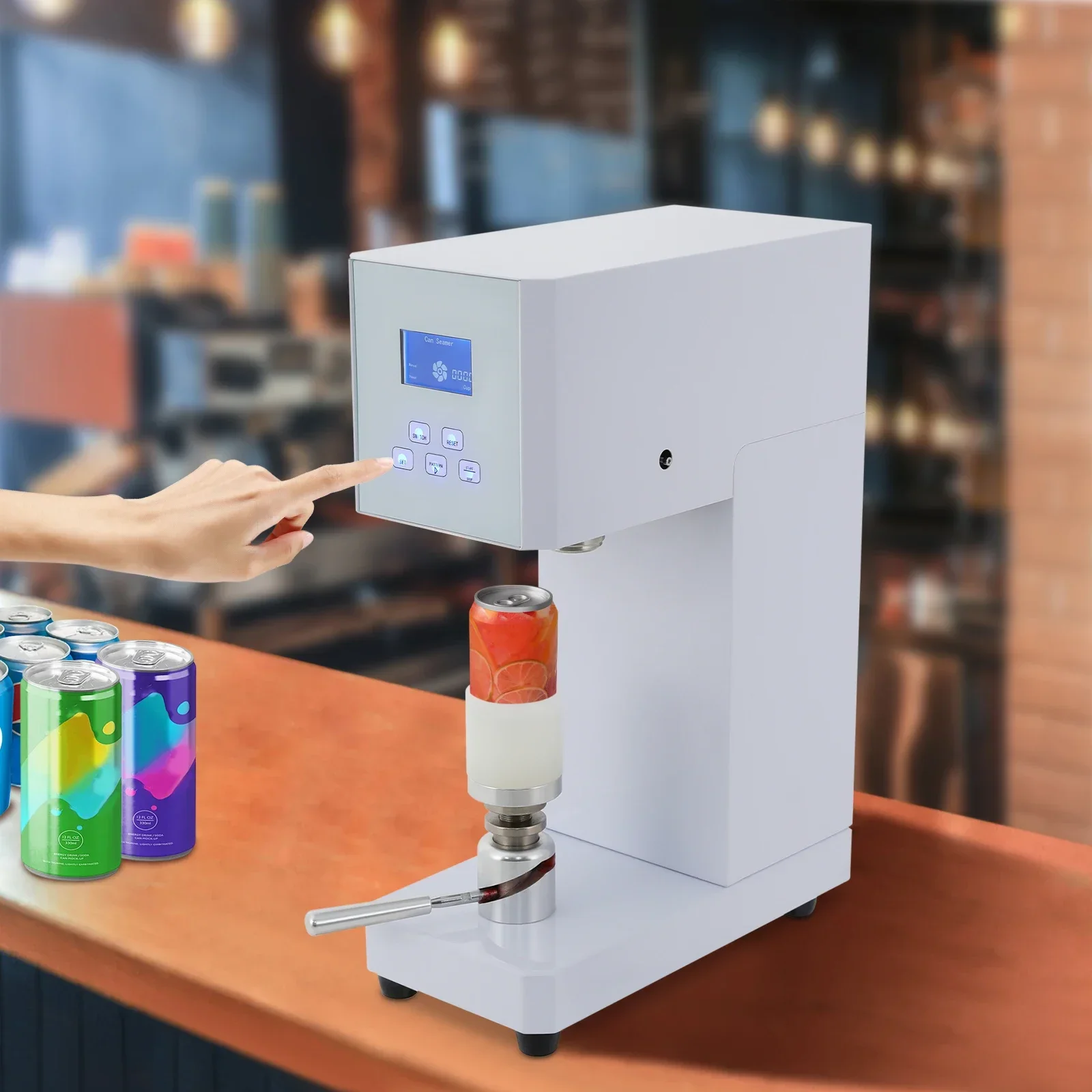 - Can Sealing Machine Commercial Semi-Automatic Can Sealer Beverage Seal Machine Milk Tea Drink Bottle Sealer for PET Bottles