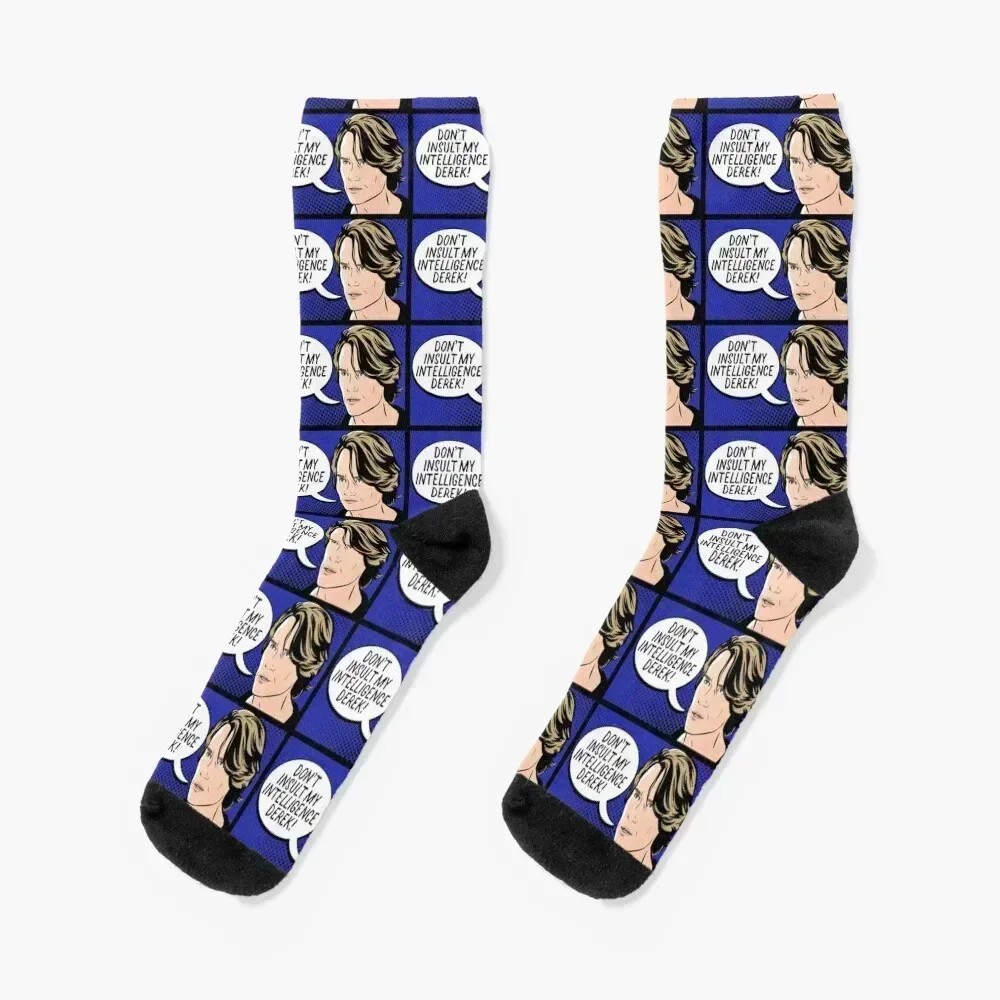 

Don't insult my intelligence, Derek! John Paul Jones from Bachelor in Paradise in Pop Art style Socks hockey Woman Socks Men's