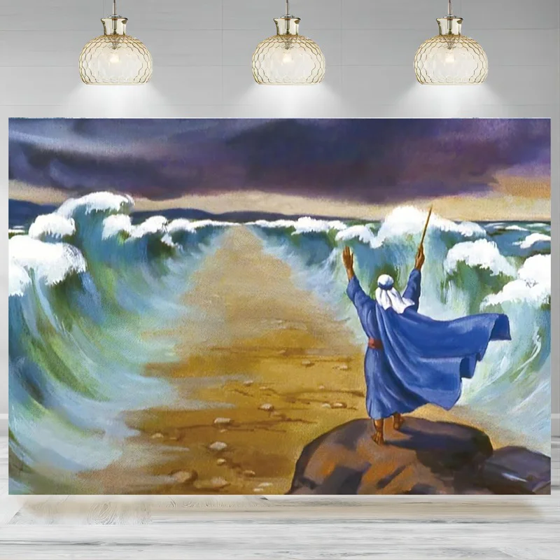 Passover Photo Backdrop Moses Parting The Red Sea Pesach Jewish Holiday Party Decor Photography Background Banner Decoration