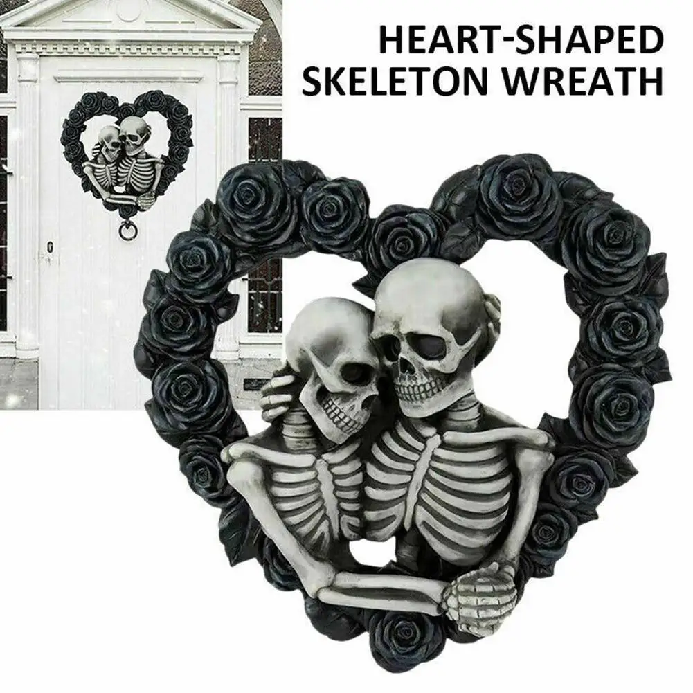 Skeleton Couple Statue Acrylic Halloween Skull Art Pendants Skull Head Skeleton Halloween Style Photo Prop Party Decor Supplies