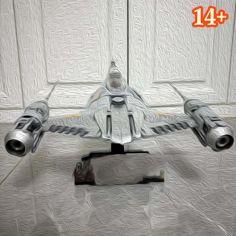 Hot In Stock 1809 Pcs Sci-fi Interstellar Fighter Building Brick Toy DIY Assemble Space Plane Tabletop Display Birthday Gift