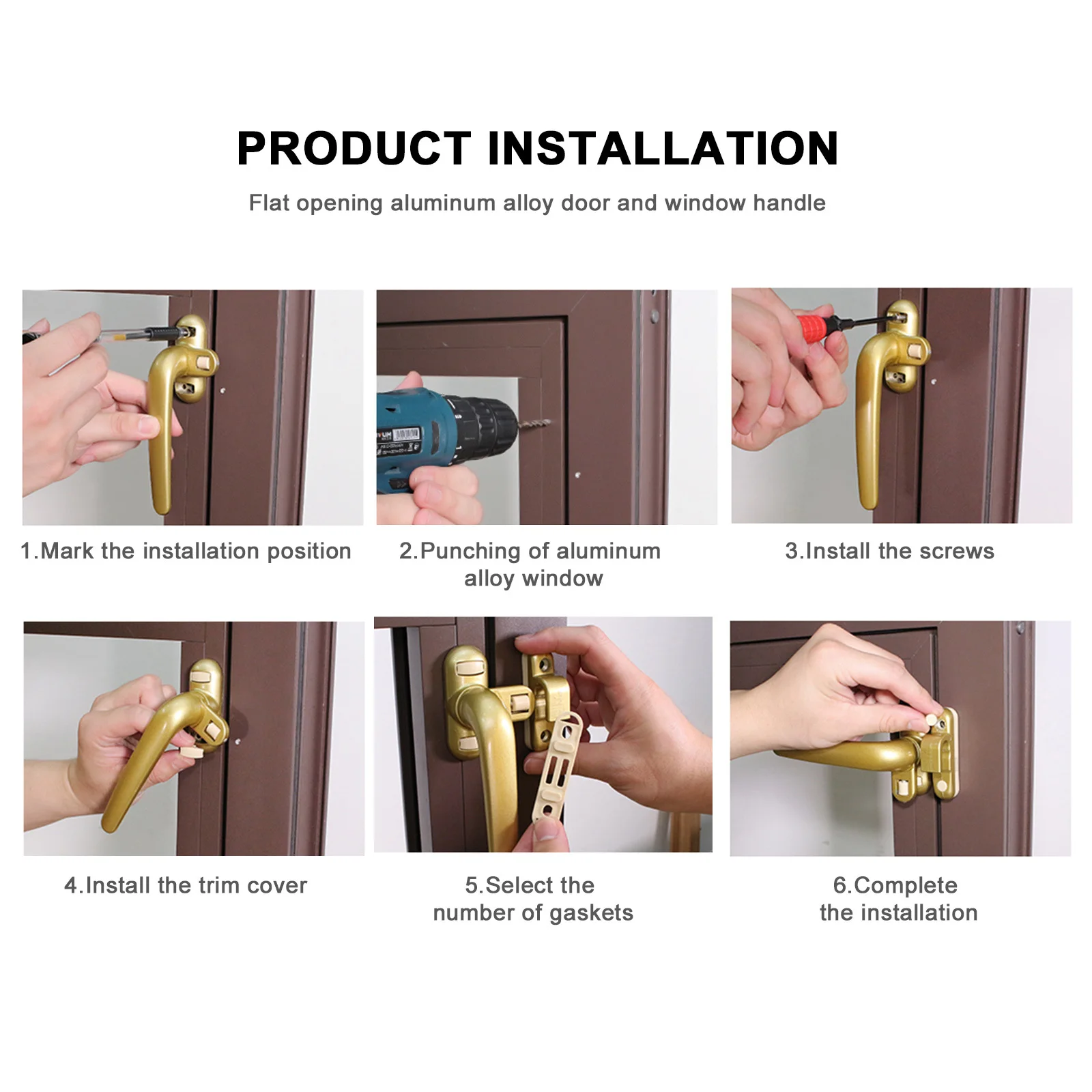 

2Pcs Aluminum Alloy Window Handle Vintage Style Ergonomic Design Suitable for Old-Fashioned Window Pull Gate Lock