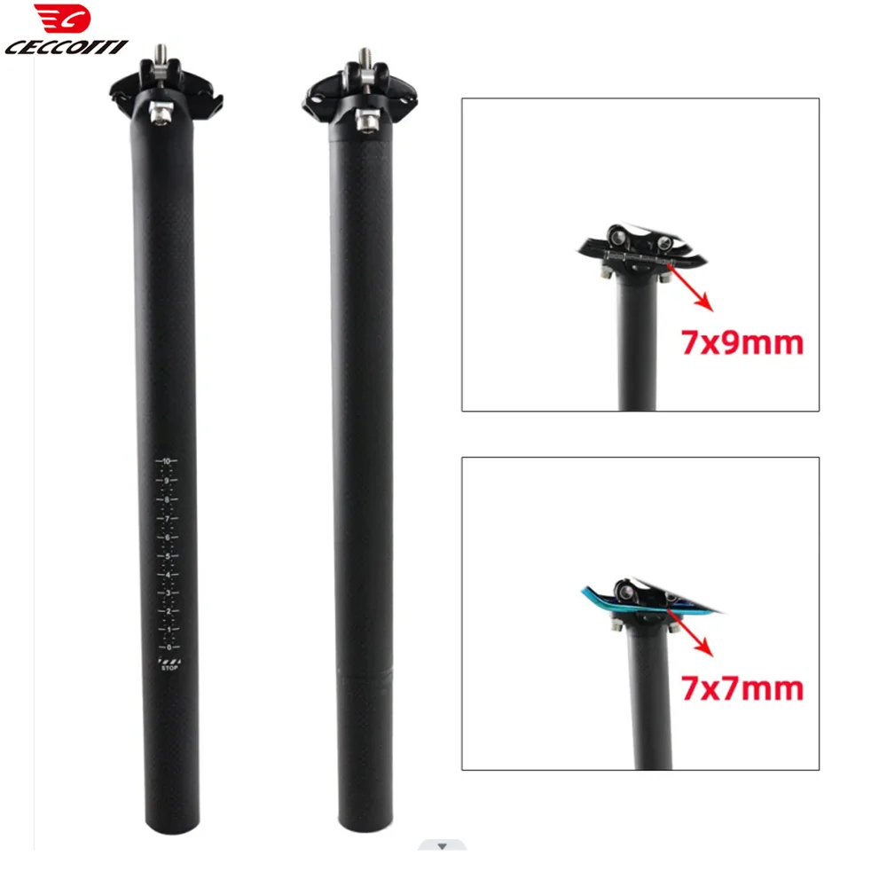 

CECCOTTI 27,2 мм X 400 мм подседельный штырь для велосипеда, полностью карбоновые детали для велосипеда, подходят для седло 7*9 мм или 7*7 мм