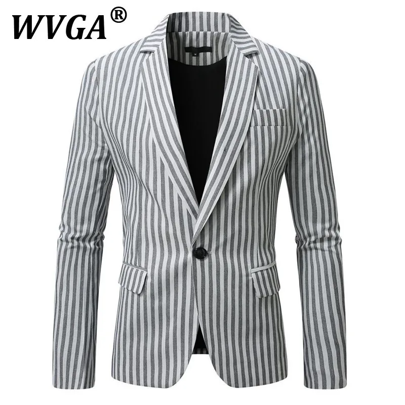 

WVGA Spring Autumn New Man Striped Design Trendy Suit-Coats Business Wedding Groomsman Dress Niche Chic Casual Blazer Ins W10025