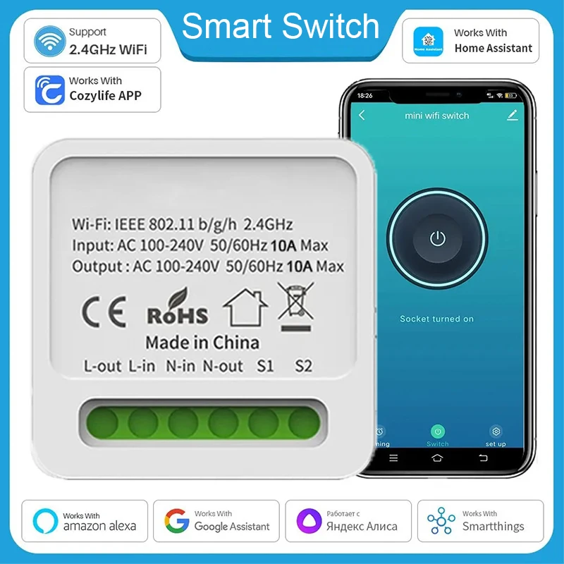 Smart Wifi Switch Smart Home Light Switches Module 2 Way Control Cozylife APP Work With Alexa Google Home Alice Smartthings