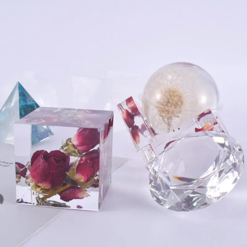 

R3MC Silicone Resin Molds Resin Casting Molds Including Sphere Cube Pyramid Square Round for Resin Epoxy Wax Soap