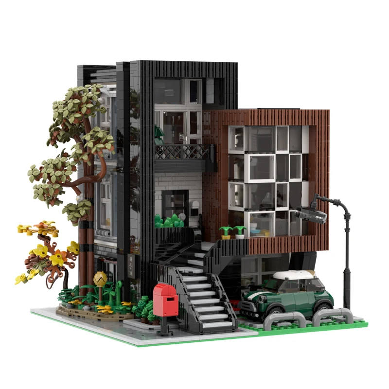 MOC-décennie s de Construction Modulaires Coréens Modernes, Villa, Ville, Vue sur la Rue, Appartement, Maison, Briques à Assembler Soi-Même, Jouets, Cadeau, 10205