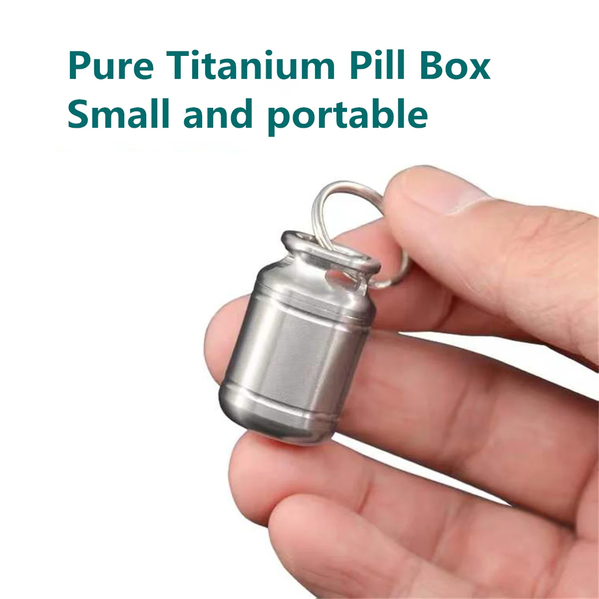 Pure titanium Mini Pill Holder Metal Portable Sealed Waterproof Warehouse Moisture-proof Keychain storage Box