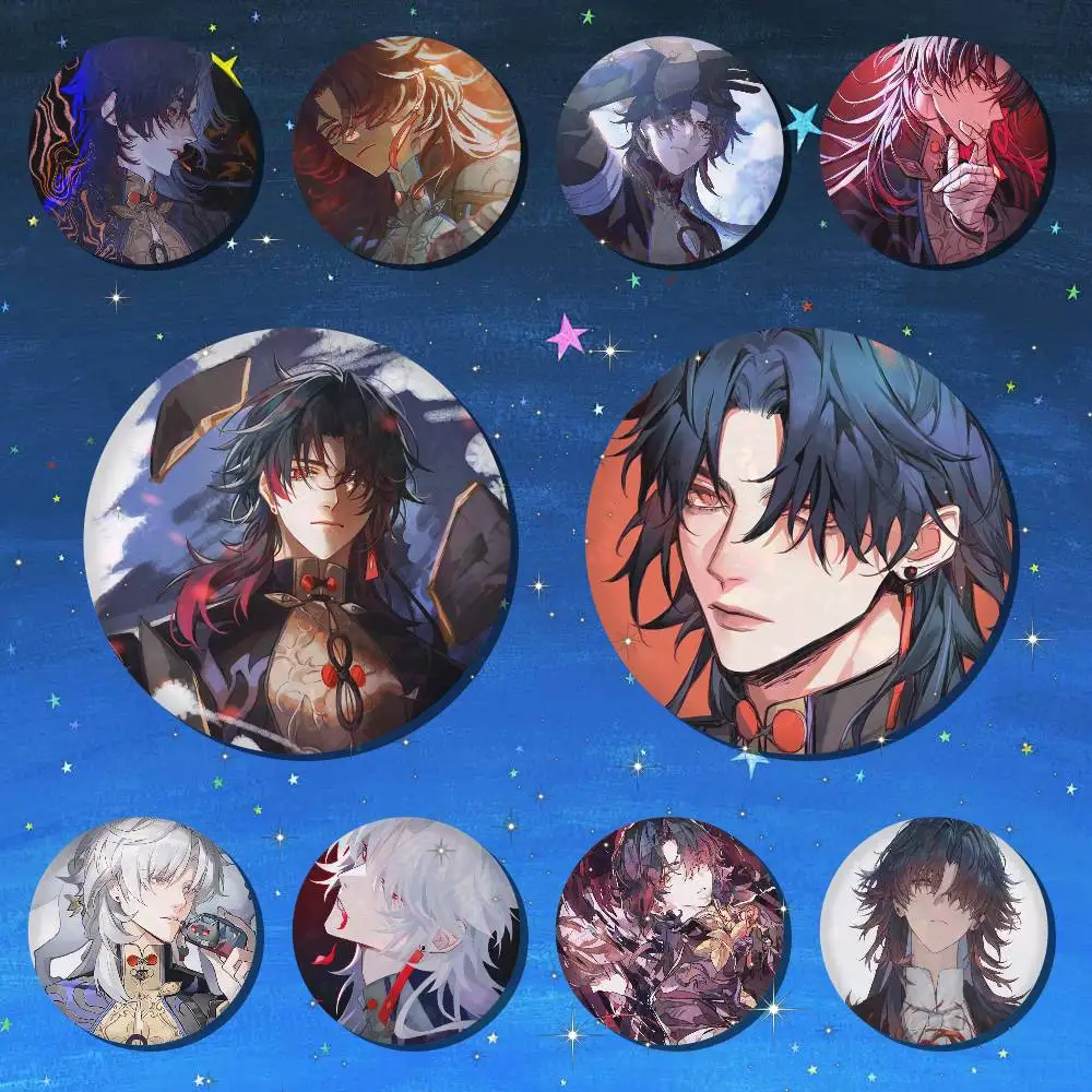Blade Honkai Star Rail 75 x 75 25 x 25 mm, runde Cartoon-Broschen auf Rucksack, Hemd, Accessoires, Schmuck, Abzeichen, Geschenk für Freunde