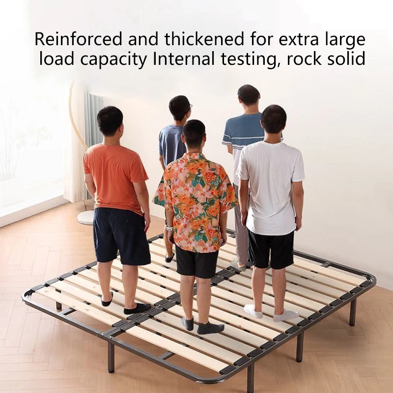 Row Frame Bed Frame Tatami Encrypted Moisture-Proof Silent Bed Board Solid Wood Dragon Frame Support Frame Steel Frame Foldable