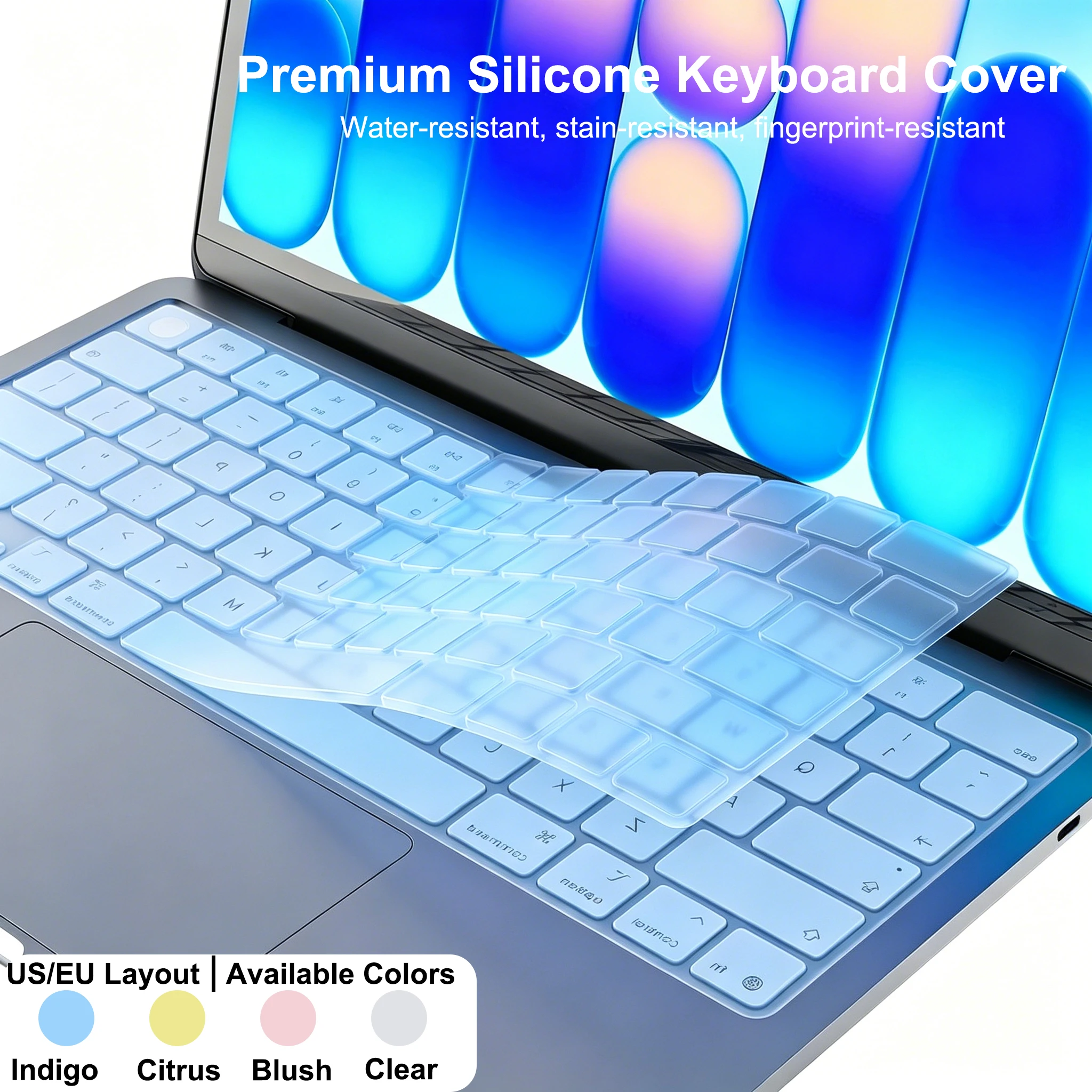 Premium Silicone Keyboard Cover Skin Protector Compatible With 2026 MacBook Neo 13-inch With A18 Pro Chip A3404 With Touch ID
