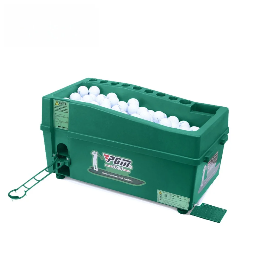 

Indoor/outdoor golf automatic ball launcher with club rack socket and multi-functional ball box