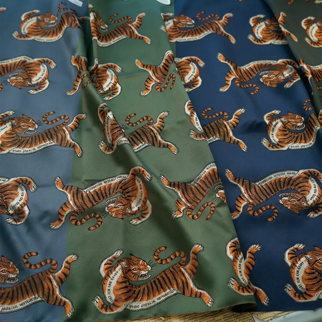 150Cm Wide New Leopard Cat Jacquard Fabric Cartoon Animal Soft Comfortable Shoes Clothing Decorative Cloth F183
