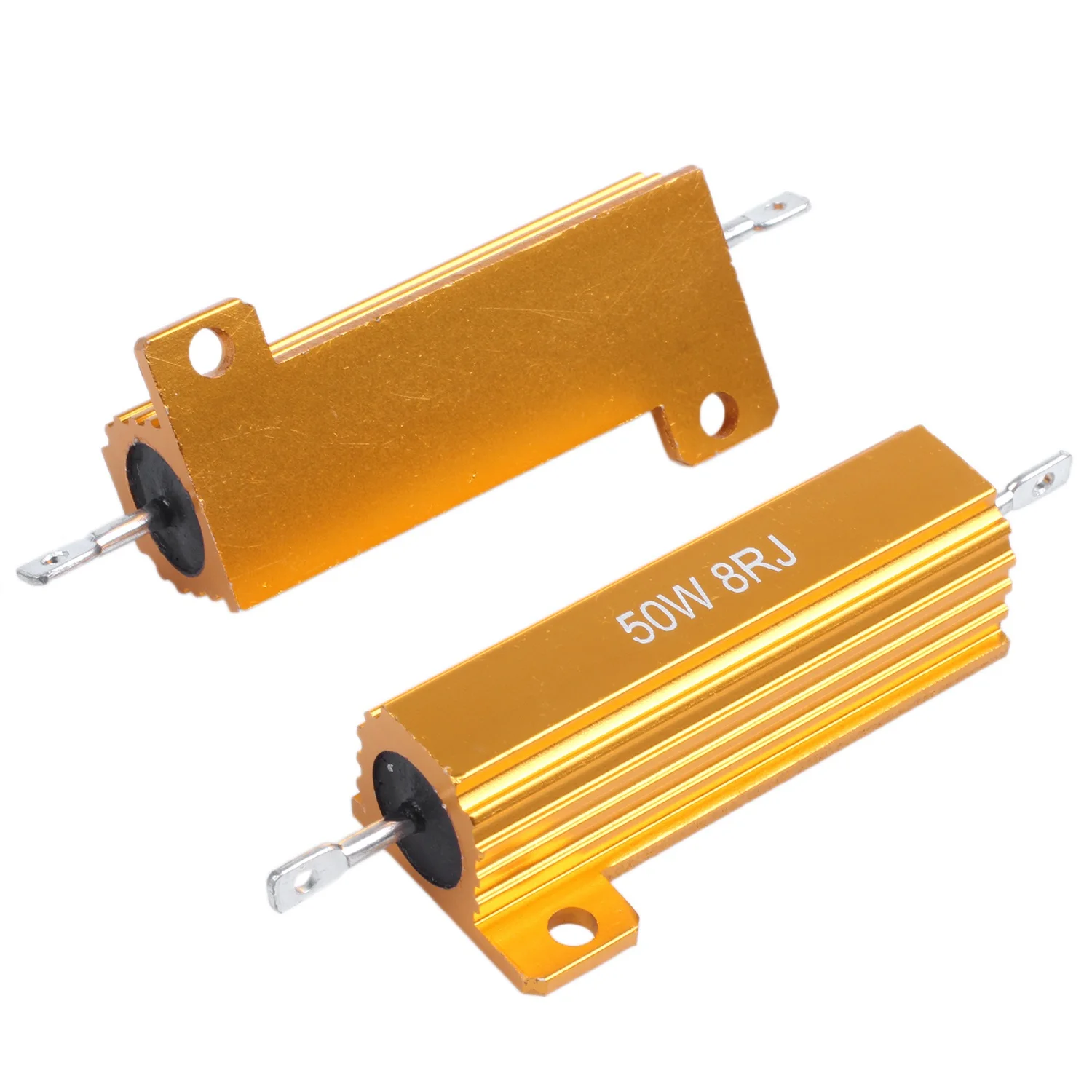 2 Pcs Electronic Aluminium Shell Resistors 5% 8 Ohm 50W