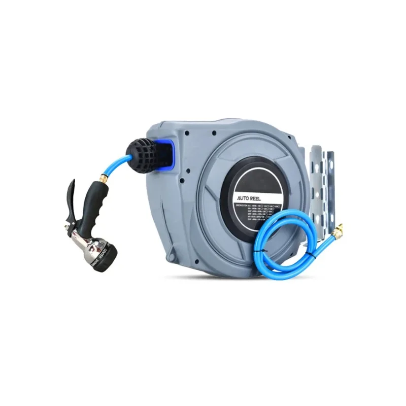 82ft Wall Mounted Retractable Hose Reel, 180° Swivel Bracket with Automatic Rewind for Car Washing