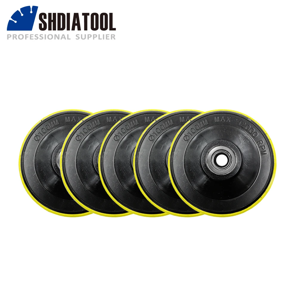 SHDIATOOL M14 oder 5/8-11 Dia 100mm/125mm Schaum Kunststoff Zurück Pads Halter Für Polieren Pads schleifen Disc Backer