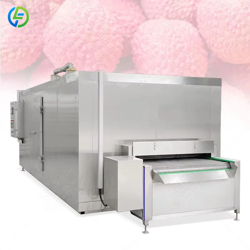 Factory Price Strawberry Conveyor Blast Freezer French Fries Liquid Nitrogen Quick Blast Tunnel Freezer Customized