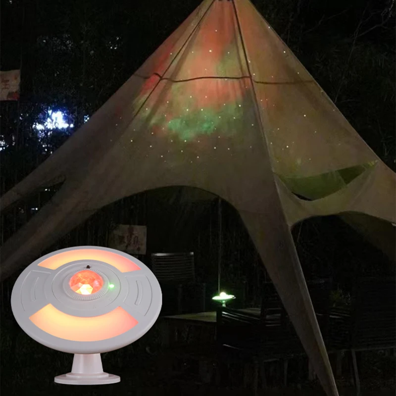 UFO Starry Night Projection Lamp – RGB Nebula Ambient Light with Remote Control, Timer, Magnetic Base for Home, Bedroom, Camping