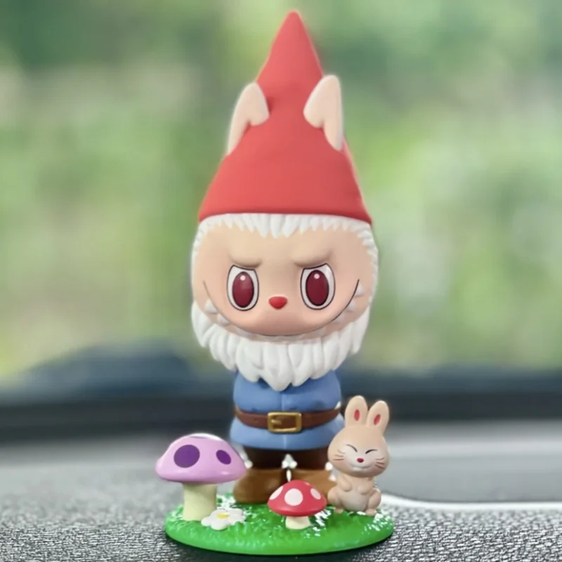 POPMART Labubu ガーデンドワーフ Pvc アクションフィギュアかわいい装飾品 100% ホームデスクトップ装飾コレクションモデル人形おもちゃクリスマスギフト