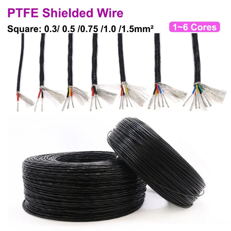 

1/2/5/10m PTFE Shielded Wire 1 2 3 4 5 6Cores High Purity OFC Copper Tinned FEP Insulation 0.3/0.5/0.75/1/1.5mm AFPF Signal Line