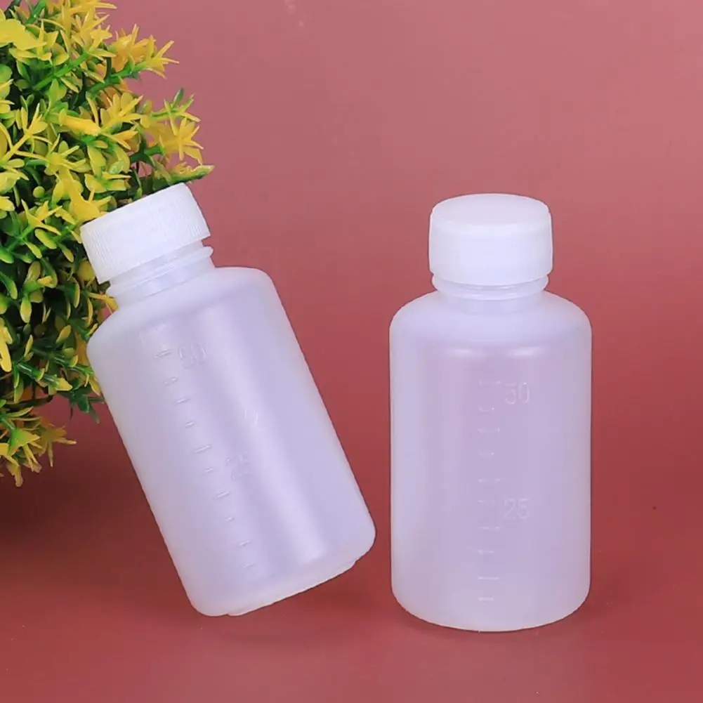 10 Pcs Laboratory Plastic Bottle Calibration 100ml Transparent Plastic Chemical Storage Reagent Bottle