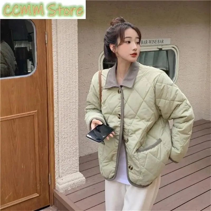 Korean Fashion Casual Women's Parkas Tops High End Casual Lady Outwear Autumn Winter Ladies Down Cotton Jacket
