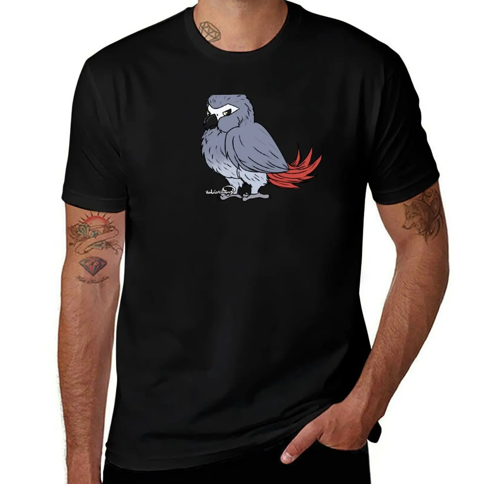 

Birdo the African Grey Parrot T-Shirt man t shirts for men t shirts cotton 100% t shirt men 100% cotton luxury brand T-Shirt