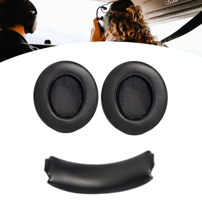 1 Pair Protein Leather Earpads Soft Sponge Ear Pad With Head Beam For Razer kraken Standard Edition X V3X Headphone