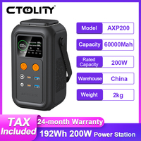 CTOLITY 200W Portable Power Station 192Wh Lifepo4 Battery Power Bank Emergency Power TWO USB TYPE-C Port for Outdoor Camping