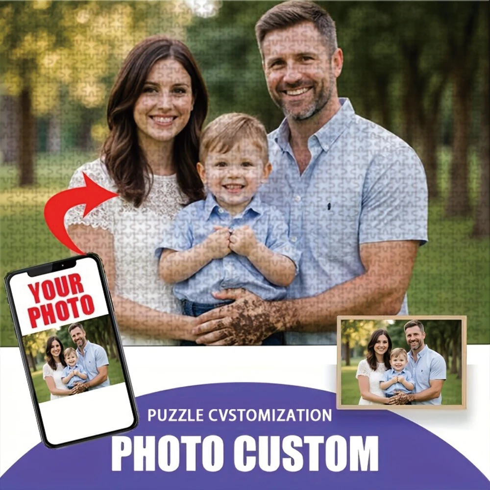 35/300/500/1010pcs Personalized Custom Photo Puzzle Family Photos Customize Jigsaw Puzzle For CouplesCouples Family Christmas