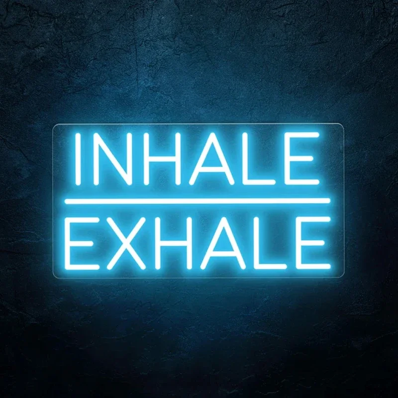 Inhale Exhale LED Neon Sign Wall Art Inhale Exhale Neon Light Custom for Yoga Room Decoration Operating Room Decor