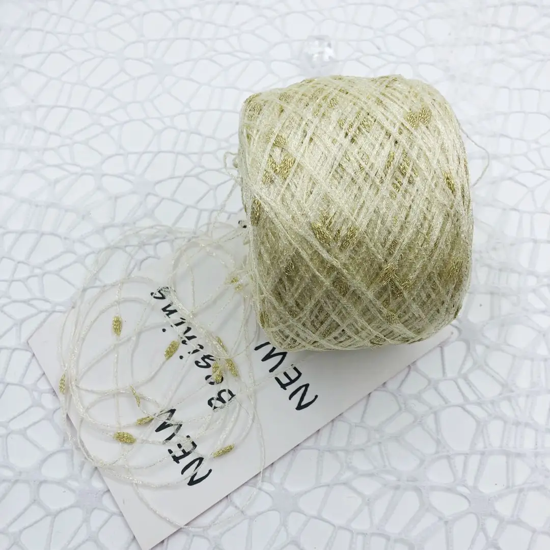 50G Tadpole Crochet Yarn for Knitting Handbag Flash Sausage Yarn Golden Silk Threads Sweater Coat Scarf