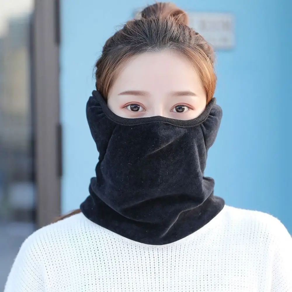 Trendy Plush Riding Windproof Mask Winter Warm Coldproof Ear Protection Mask Outdoor Thermal Earmuffs Scarf