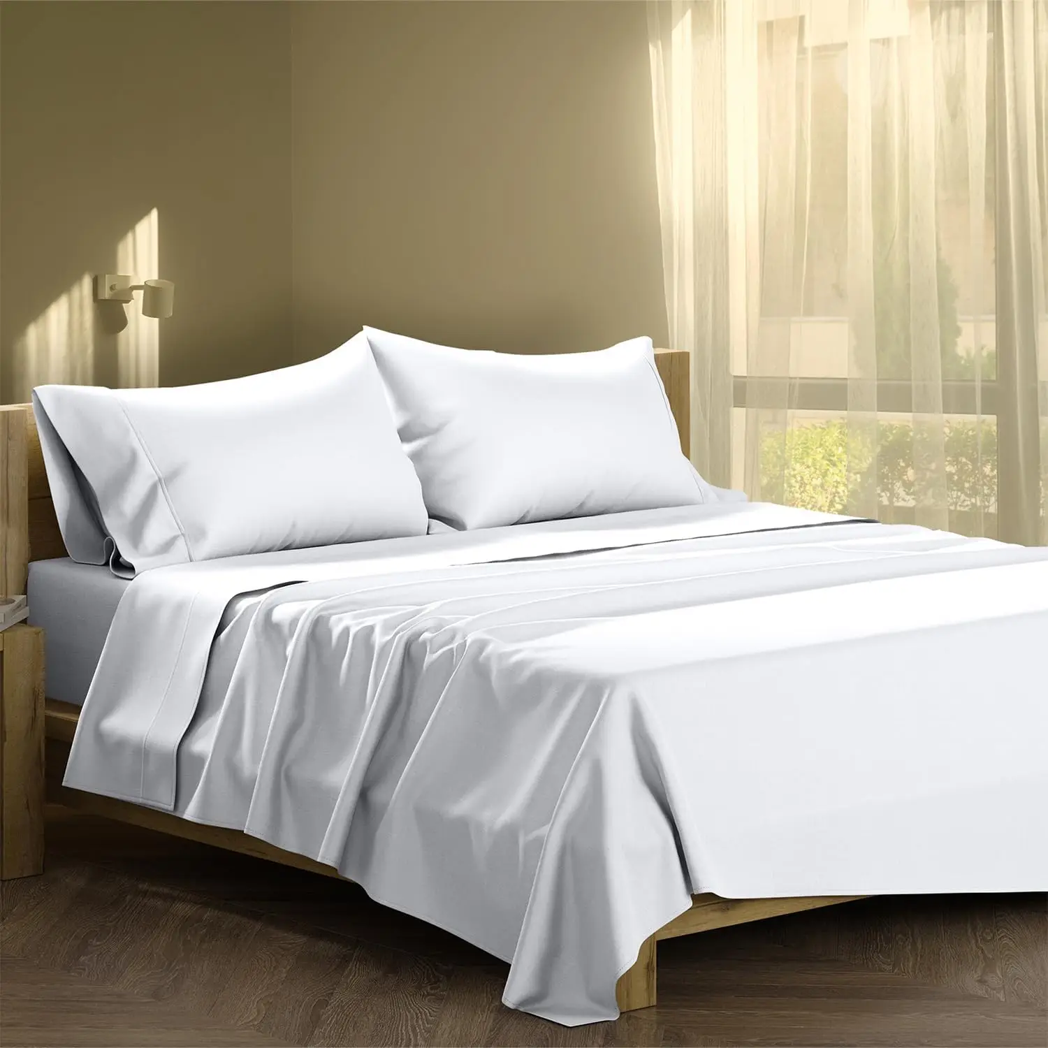 

Комплект постельного белья Queen Size из 100% хлопка, 500 нитей, мягкий охлаждающий сатин, качество люкс-отеля для тех, кто чувствует жару во сне