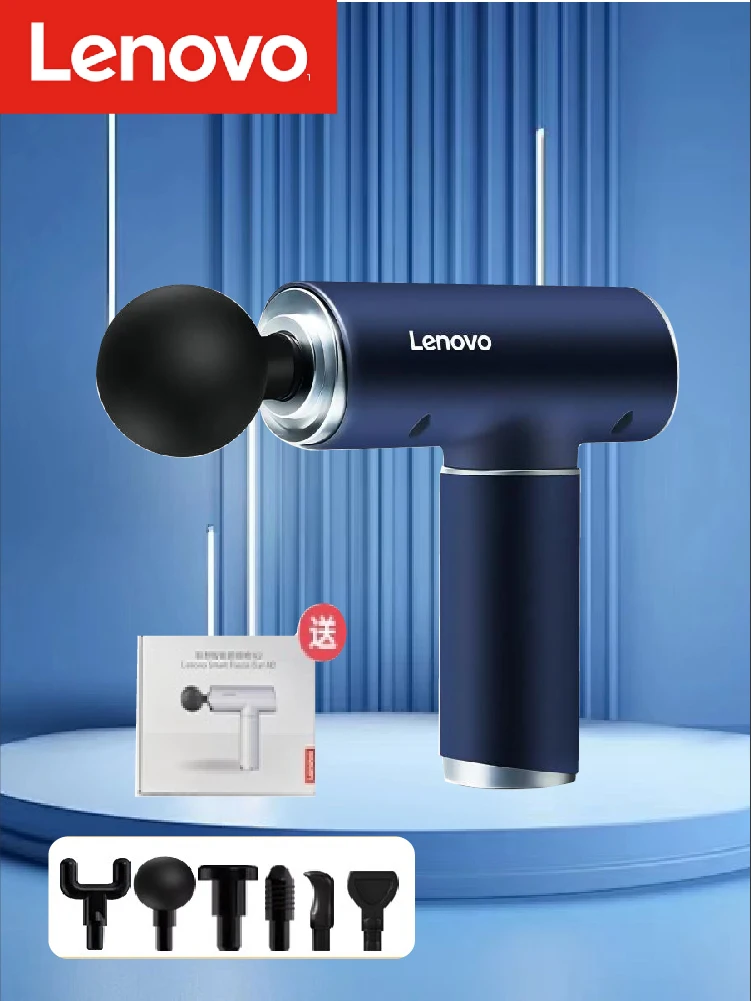 Original Lenovo Fascia Gun, bürstenloser Motor, professionelles 6-Kopf-Massagegerät, geeignet für tiefe Muskelentspannung, lindert Müdigkeit, Geschenke 5