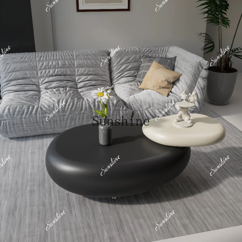 Cobble rotating coffee table living room cream wind movable high sense art  FT