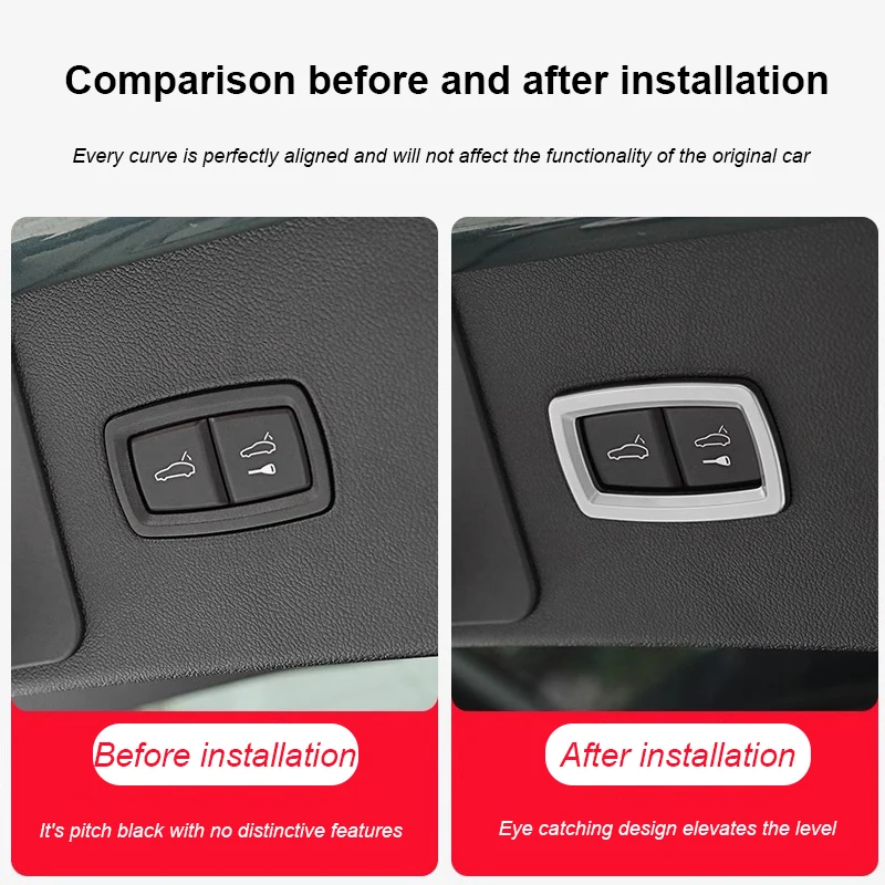 For Porsche Cayenne Macan Panamera 2013 2014-2016 2018 2019 2020 2021 2022 2023 Car Trunk Switch Button Trim Frame Sticker
