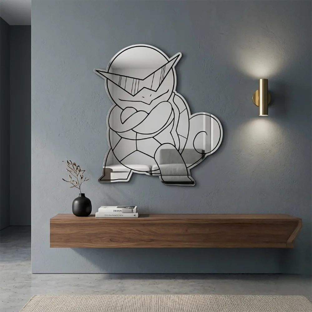 

Cool Squirtle Pokemon Wall Mirror, Popular Aesthetic Anime Decor, Minimal Line Anime Mirror Gift for Pokemon Fans