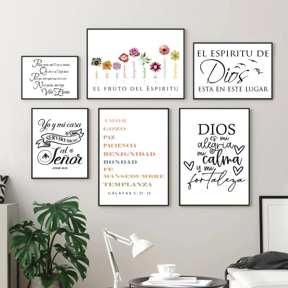 Spanish Version Bible Verse Prints The Spirit of God Quote Poster Espanol Religious Canvas Painting Posters