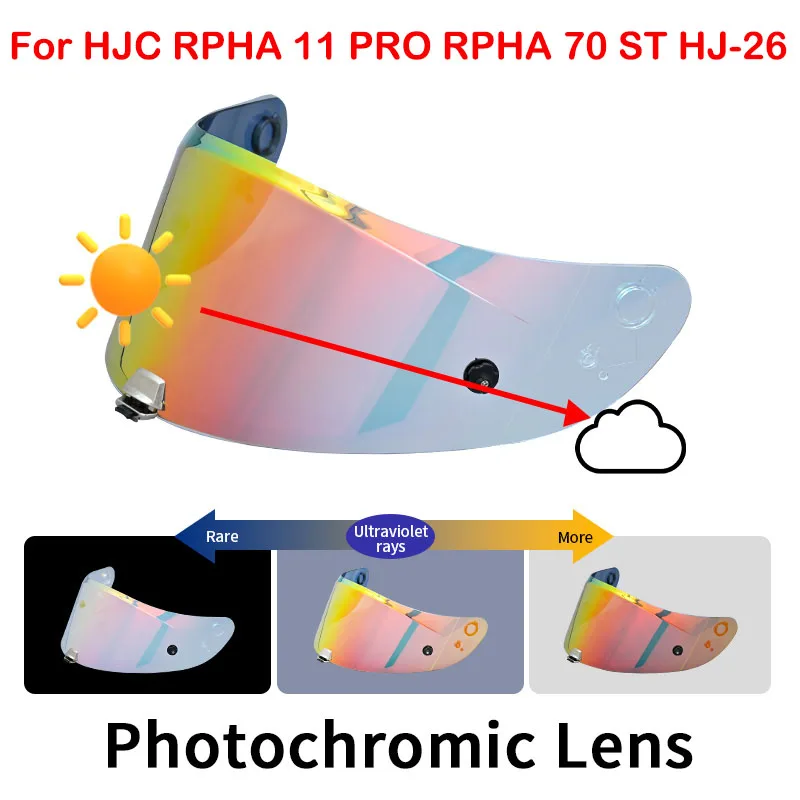 Photochromic Visor for HJC RPHA 11 PRO RPHA 70 ST HJ-26 Helmet Shield Uv Cut Casco Moto Face Shield Visera Windshield