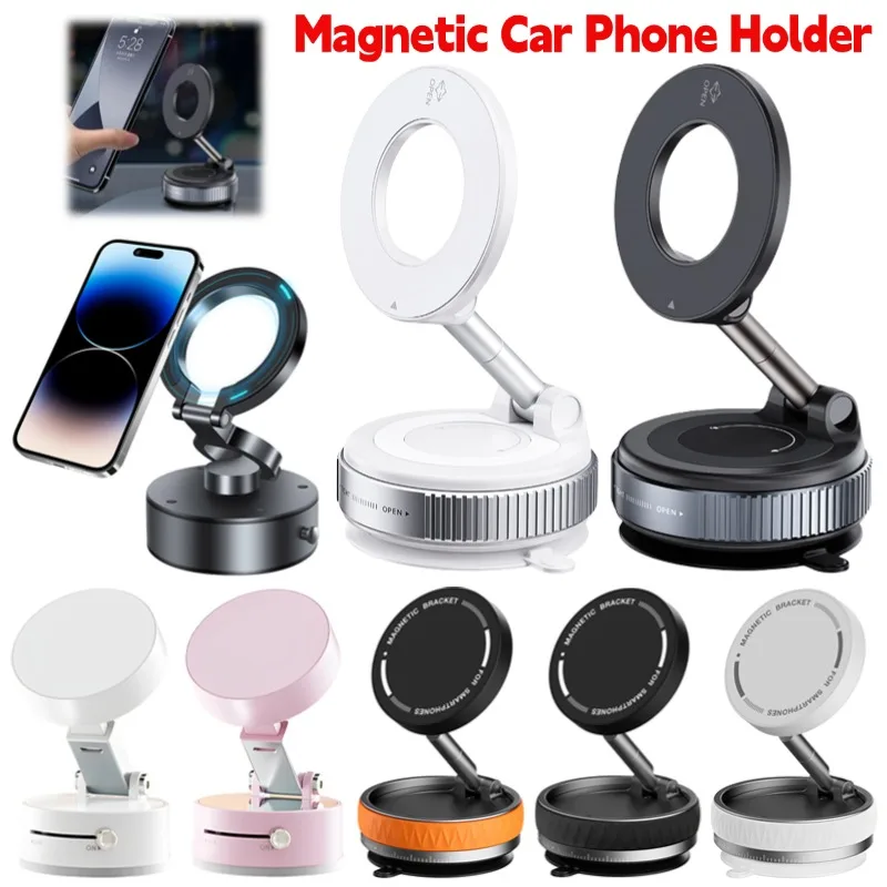 

Magnet Navigation Car Phone Mount Holder Vacuum Suction Cup Car Smartphone Stand Strong Magnetic Attraction Lazy Phone Bracket