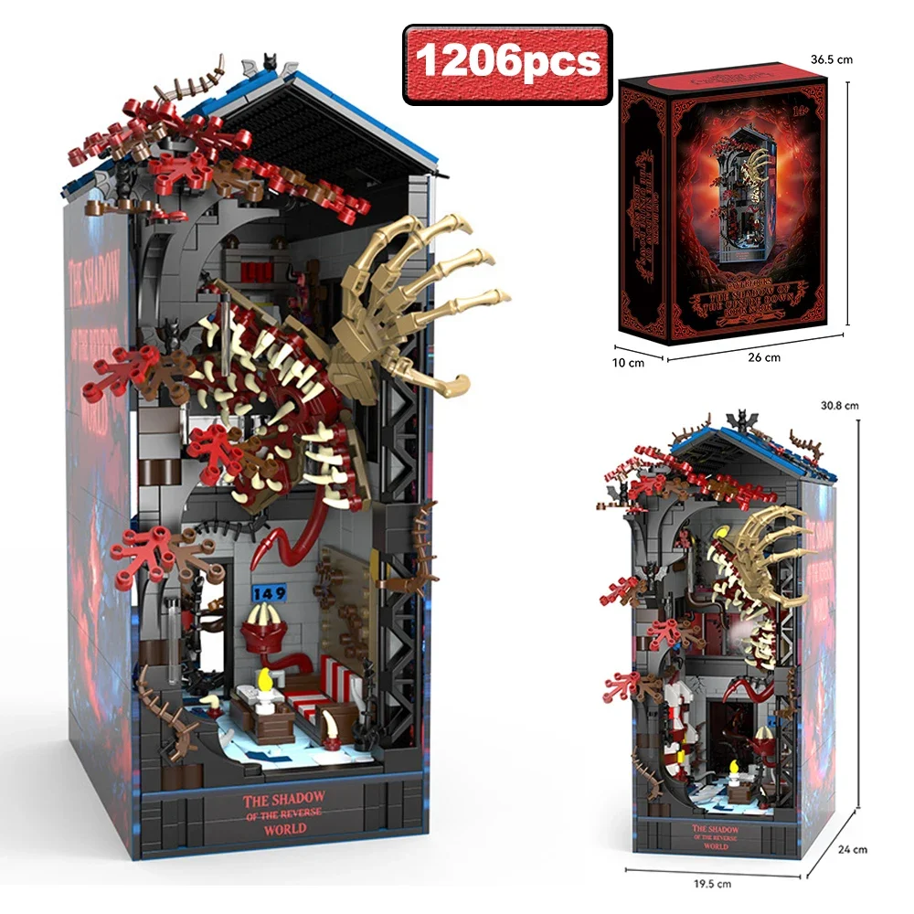 

1206PCS MOC Halloween Collection Book Stand Building Blocks LED Light Creative Giant Ghost Hand Ornament Brick Toys Kids Gifts