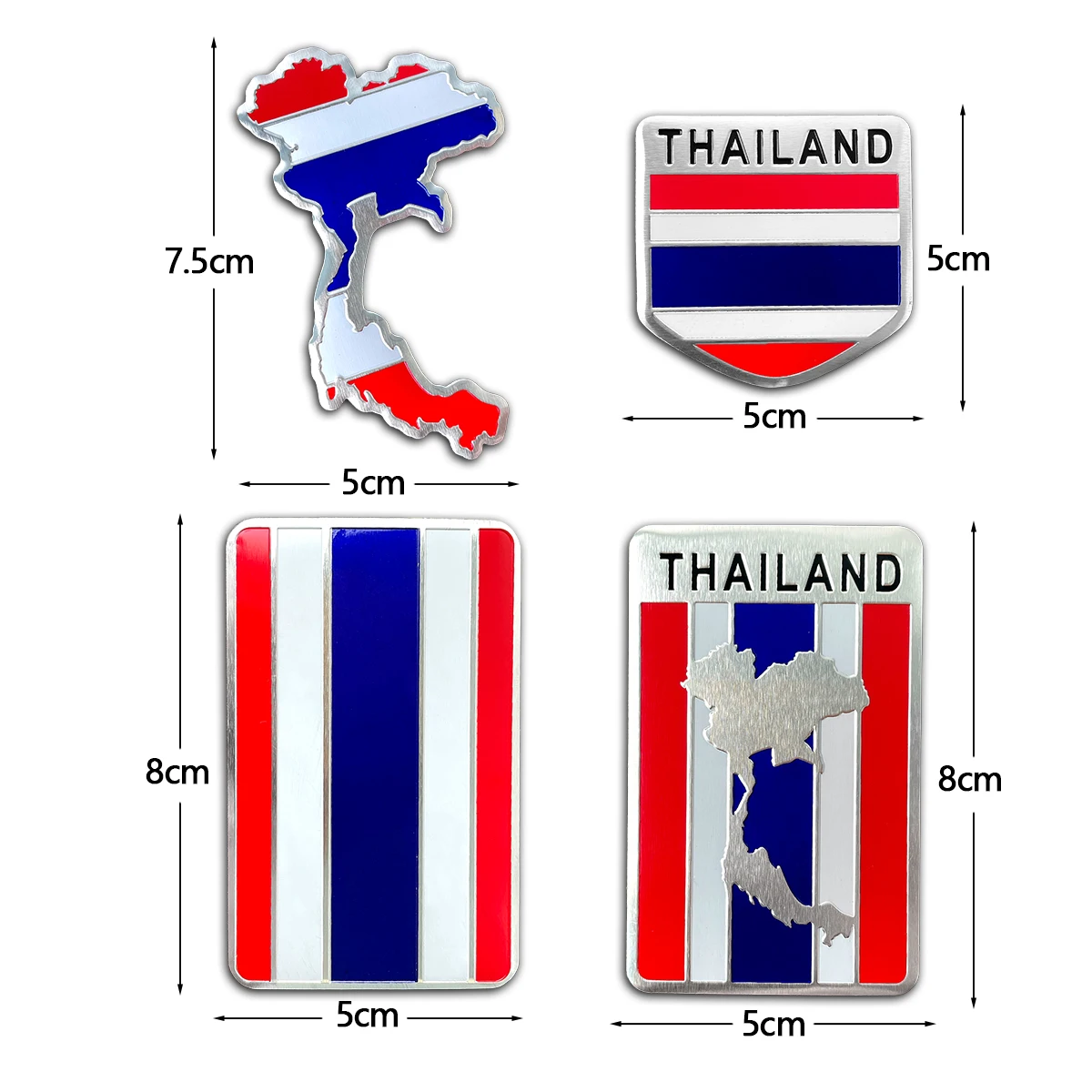 Thailand Flag 3D Metal Aluminum Emblem Badge Car Styling Motorcycle Decals Moto Stickers Accessories for Honda Yamaha Suzuki GPX