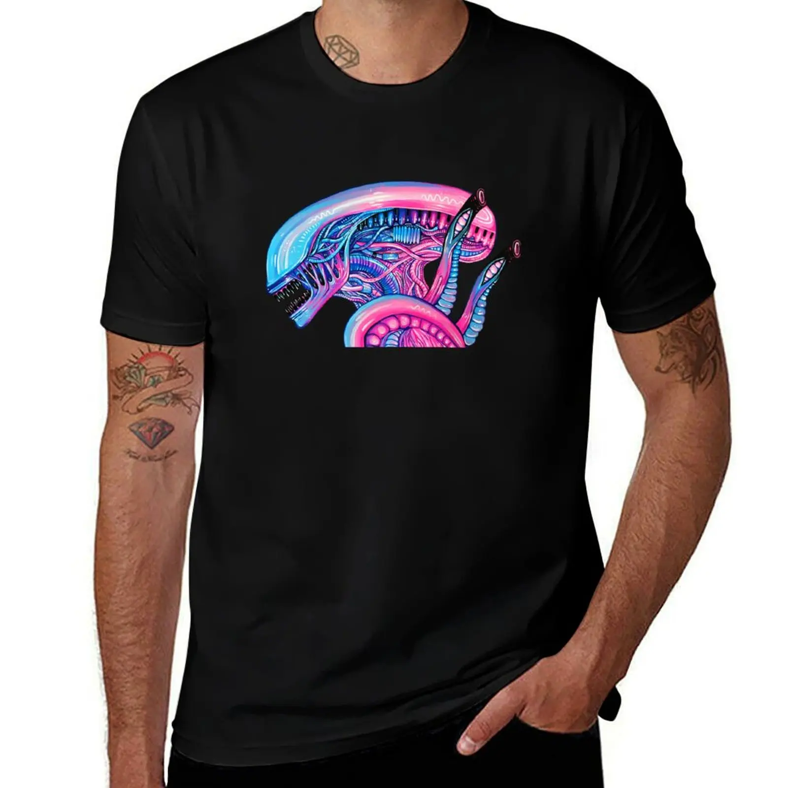 

Cotton Candy Alien - Acrylic Painting T-Shirt man t shirt cotton high quality mens graphic t shirts T-Shirt