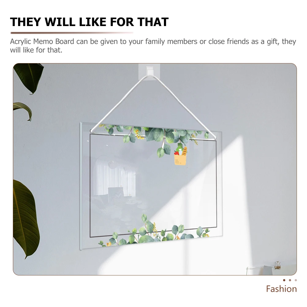 

1 set Acrylic Memo Board Small Whiteboard Household Message Note Writing Office Supplies Hanging Clear Handwritten Transparent