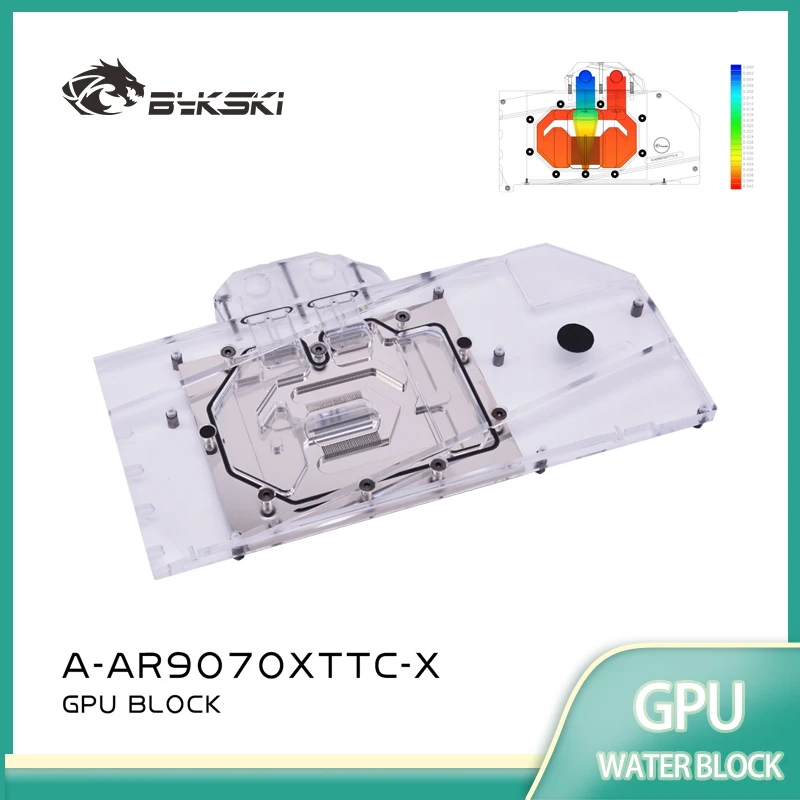 

Блок графического процессора Bykski A-AR9070XTTC-X для видеокарты ASRock ADM Radeon RX 9070 XT Taichi OC/водяного охлаждения/грузовых водных шляхów